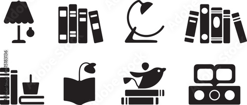 set of different silhouettes of fashion accessories
