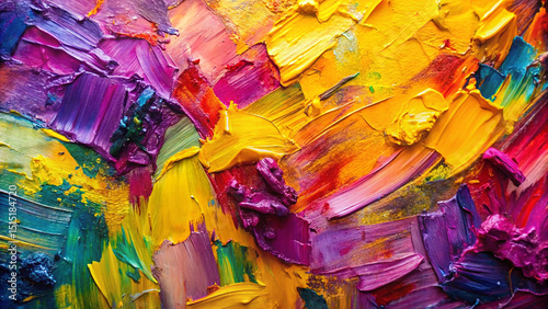 Vibrant abstract oil painting colorful swirls texture background