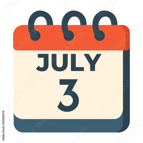 July 3 calendar vector on white background
Vector calendar with date