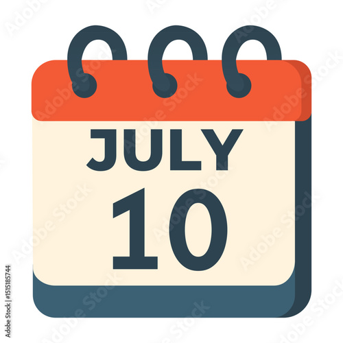 July 10 calendar vector on white background
Vector calendar with date