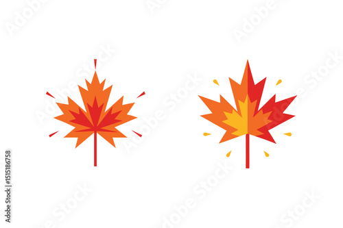 Two colorful autumn maple leaf designs