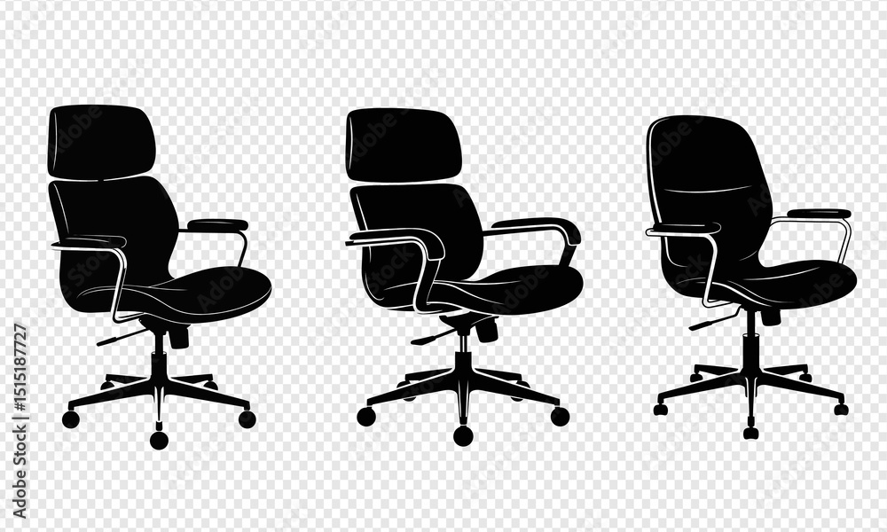 Obraz premium Office Chair Silhouettes Versatile Designs for Modern Workspaces