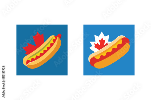 Canadian hot dogs maple leaf design patriotic food