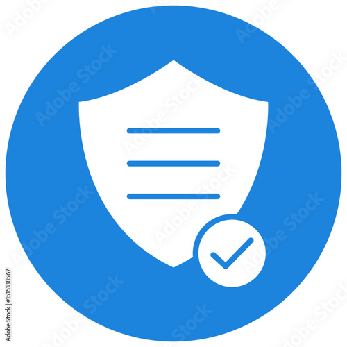 Security Circle Icon, Security Icon – Shield, Lock, Privacy, Cyber Protection Line Symbol
