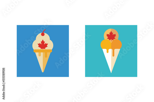 Canadian ice cream cones maple leaf design