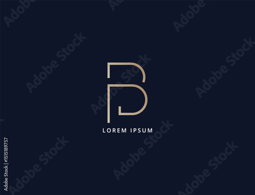 letter bp minimal brand logo design, pb lettering, bp initials logo design