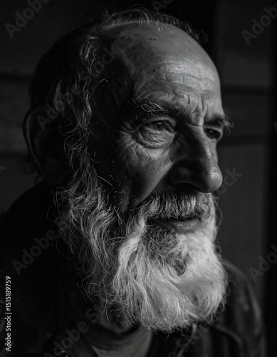 A man with a long beard and a leather jacket