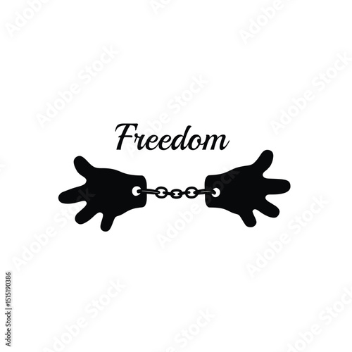 Breaking free silhouette hands chains freedom concept