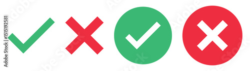 Check mark and cross mark icons