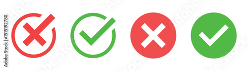 Check mark and cross mark icons
