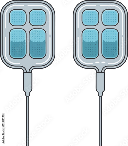 Emergency Medical Device Vector  Colorful Defibrillator Pads Illustration

