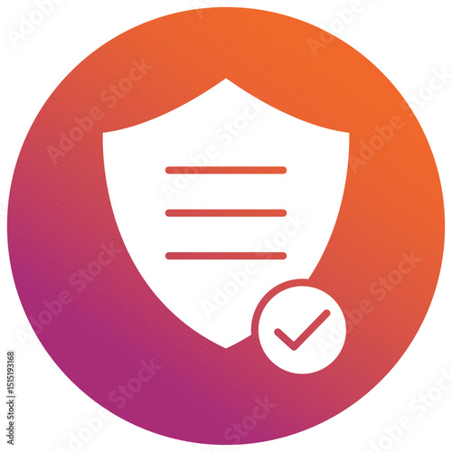 Security Black Gradient Icon, Security Icon – Shield, Lock, Privacy, Cyber Protection Line Symbol

