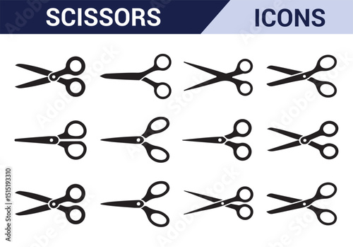 Minimalistic scissors illustrations for craft, home, and hobby-related content.