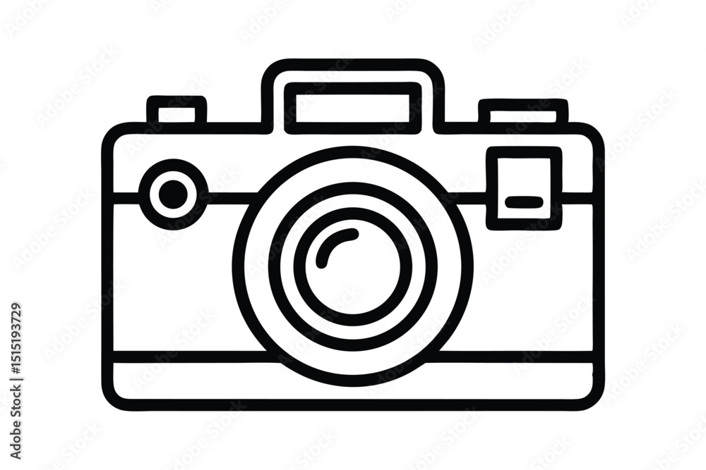 Simple Black and White Camera Icon for Photography and Creative Projects