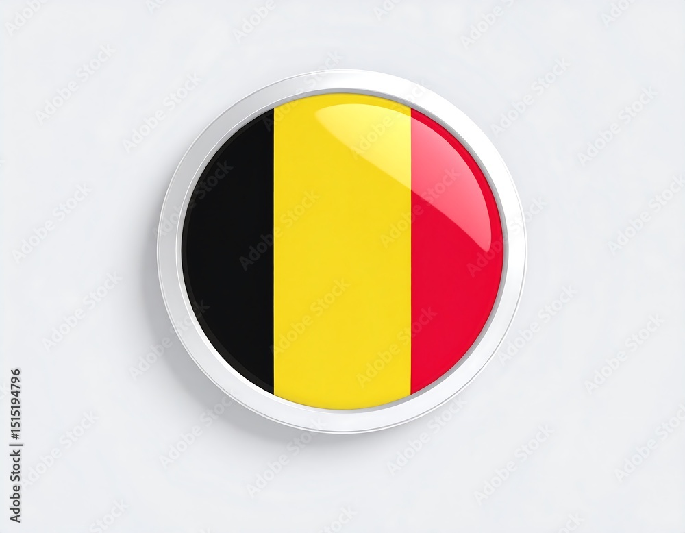 Fototapeta premium Circular Belgian flag button
