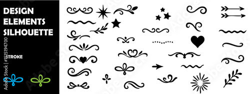 Abstract Design and Decorative Elements Silhouettes
