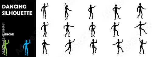 Dance Moves and Performing Arts Silhouettes Set
