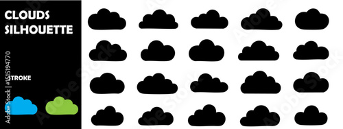 Cloud and Sky Elements Silhouettes Collection
