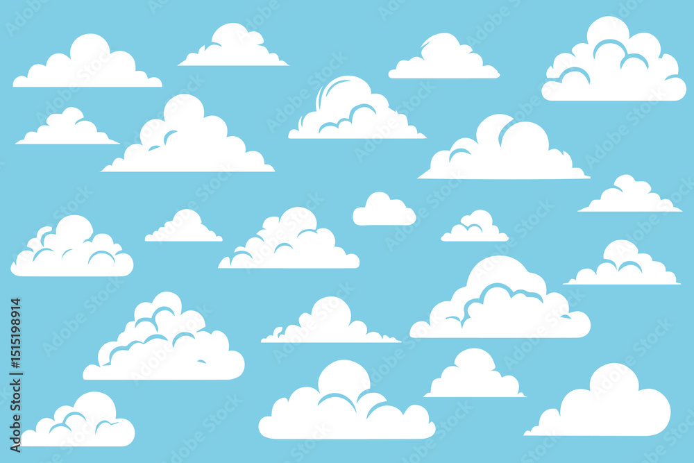 flat design cloud shape collection set vector flat design cloud shape collection set vector