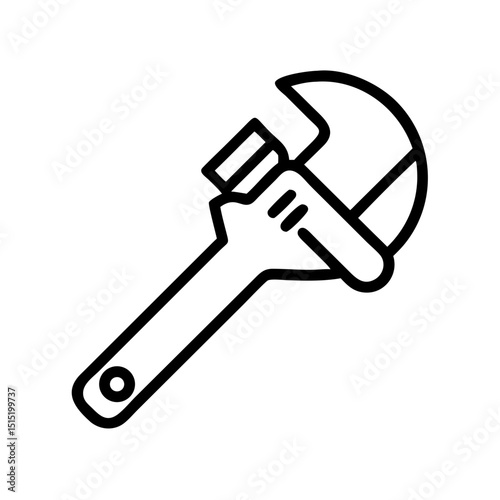 Adjustable wrench isolated on white background for repair concept  