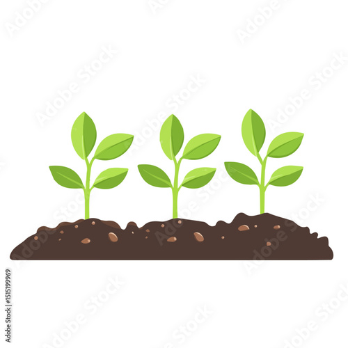2D flat vector illustration of Planting Bar, isolated on a white background.