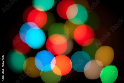Festive bright lights on a dark backdrop