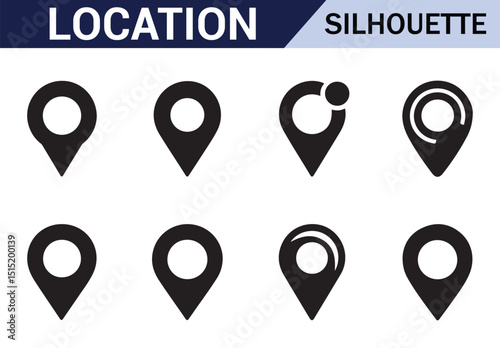 Set of Geolocation Markers for GPS, Navigation, and Travel Projects