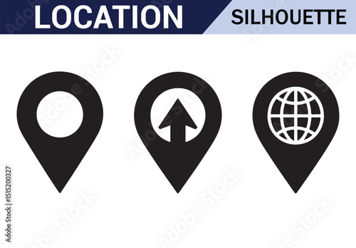 Set of Geolocation Markers for GPS, Navigation, and Travel Projects