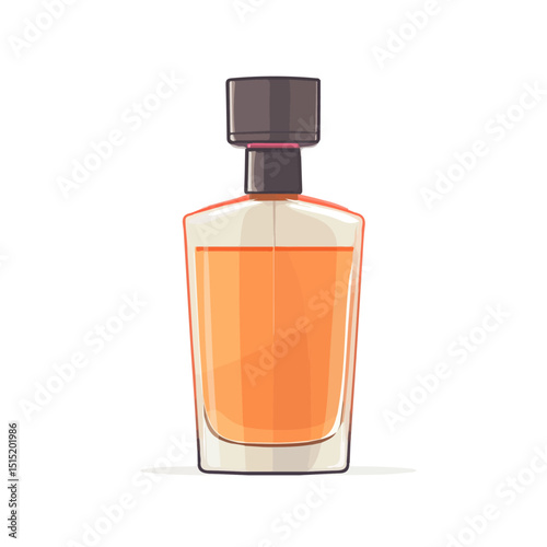 2D flat vector illustration of Eau De Toilette, isolated on a white background.