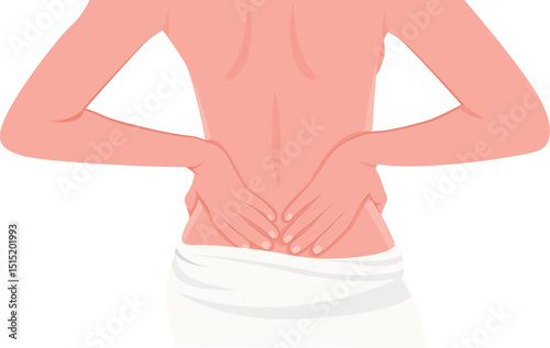 Woman standing with open back for a massage therapy a perfect skin