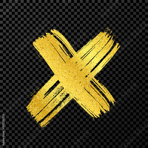 Gold brush cross symbol