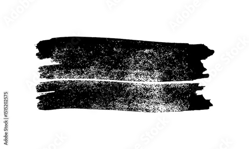 Black brush stroke on white background