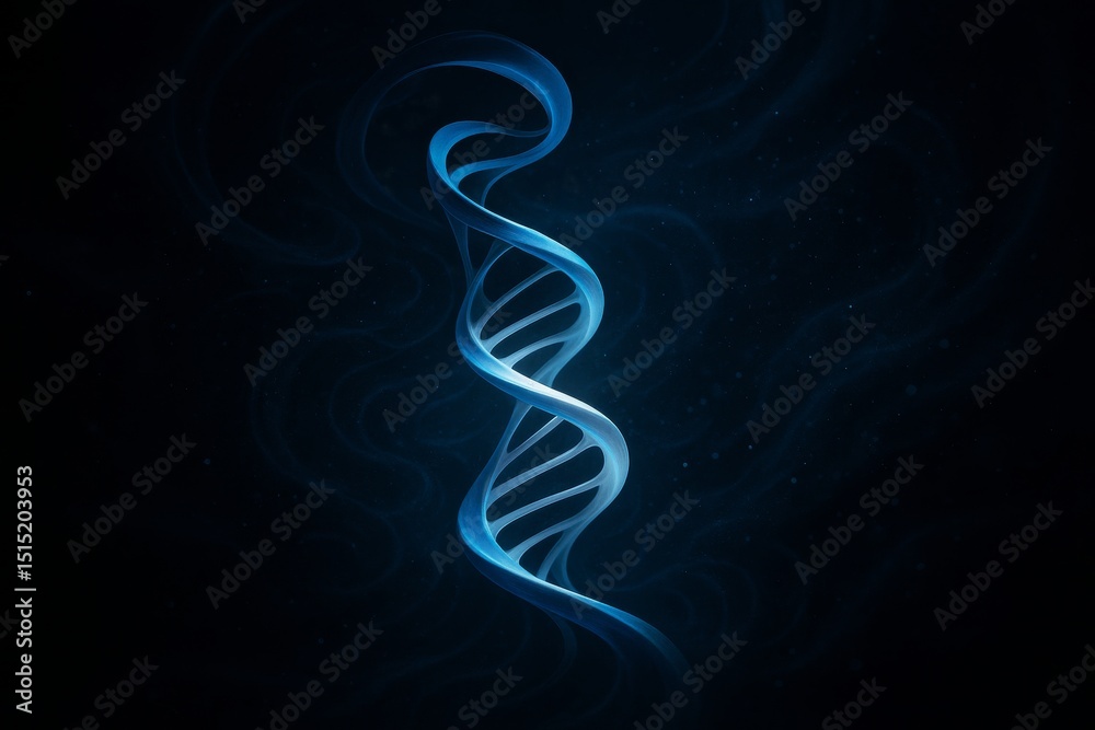 Obraz premium Modern Biotech Background Featuring DNA Molecule in Blue and White 