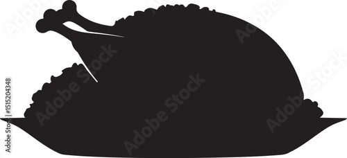 Roasted Turkey Silhouette on Serving Platter Thanksgiving Dinner