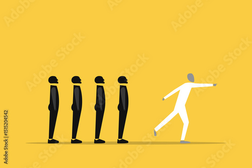 Business leader and leadership. concept of successful manager, visionary, having direction and ambition. Eps10 illustration