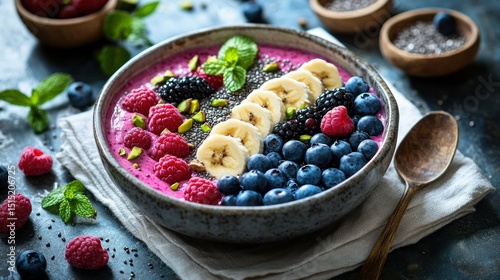 Vibrant berry smoothie bowl