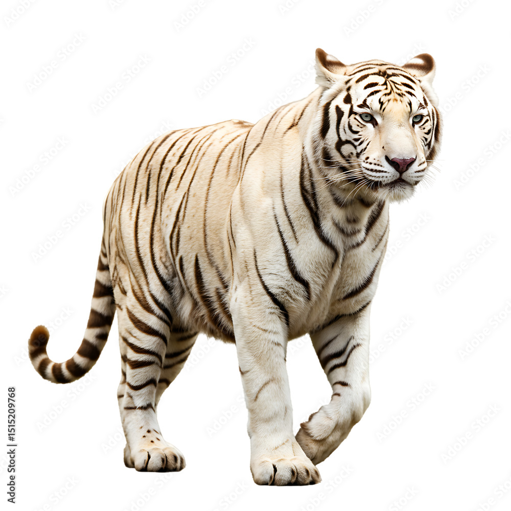 Obraz premium Majestic White Tiger: Powerful Wildlife Photography
