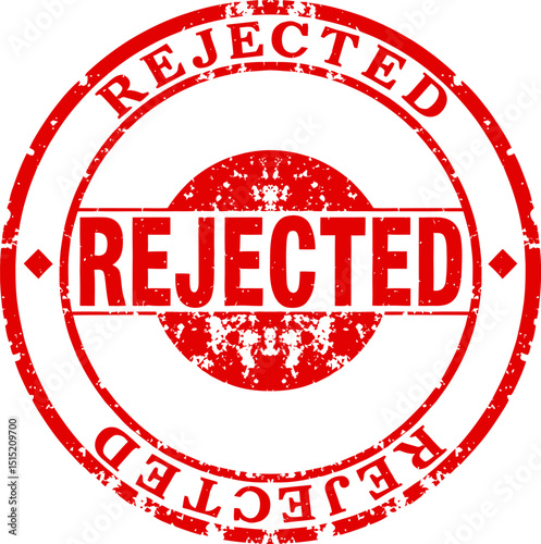 Red Rejected Grunge Stamp - Denial and Refusal Symbol