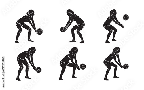Female volleyball player silhouette
