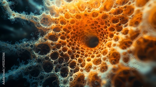 Wallpaper Mural Abstract orange and blue cellular structure, porous texture, close-up view. Torontodigital.ca