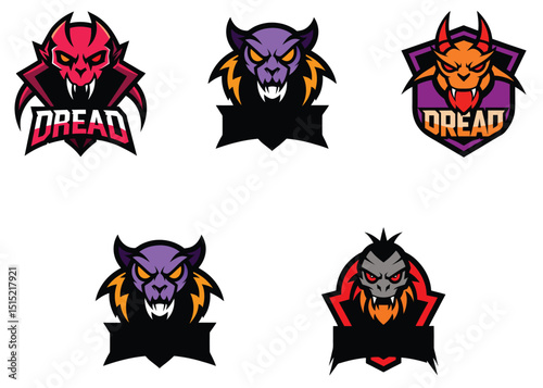 Dread Series A Menacing Collection of Demon Vampire and Beast Mascot Logos for Esports and Gaming Bundle