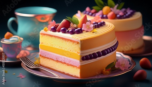 sweet indulgence a generative ai celebration of chiffon cakes creamy layers artisan afternoon treats