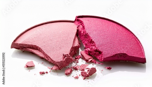 broken pink eyeshadow makeup isolated on white background ideal for beauty and makeup projects