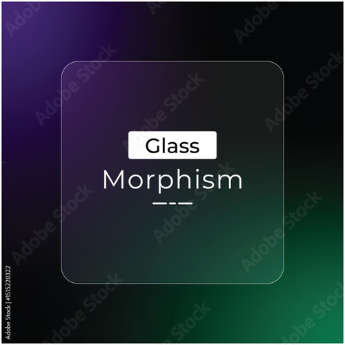 Purple Green Gradient Glass Morphism effect for background