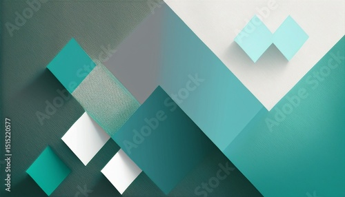 gray gren blue teal jade mint white abstract background for design geometric shape triangles squares diagonal lines pale pastel color gradient 3d effect modern futuristic minimal
