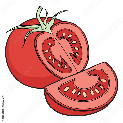 3d tomato vector illustration solid white background eps