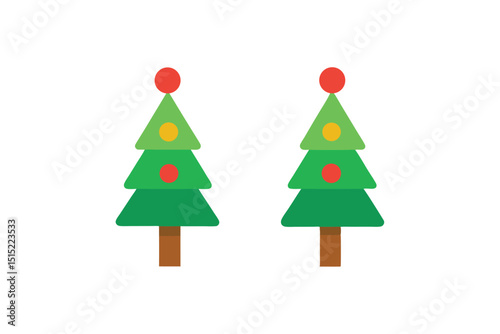 set of christmas trees