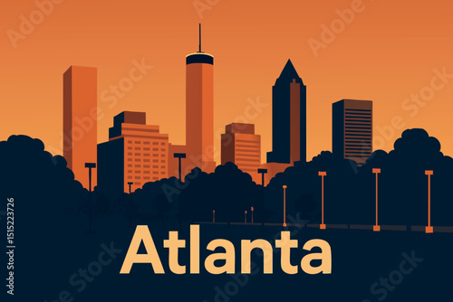 Atlanta Cityscape and Sunset Views.eps