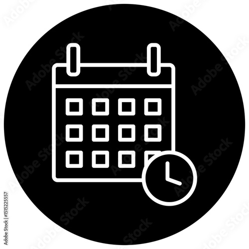 Shorter Workweek Line Black Circle Icon, Shorter Workweek Icon – Reduced Hours, Work-Life Balance, Time Management Symbol
