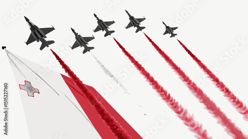 Malta air force jets precision flight display